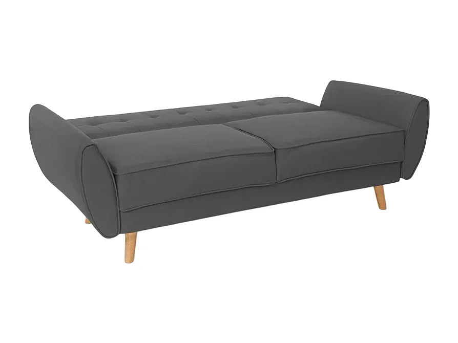 Fortaleza Schlafsofa Nordisches Design Schlafcouch Clic Clac 3-Sitzer aus Stoff - Dunkel Grau