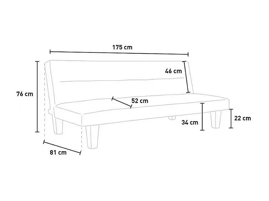 Divano letto 2 posti clic clac in microfibra effetto velluto Platano