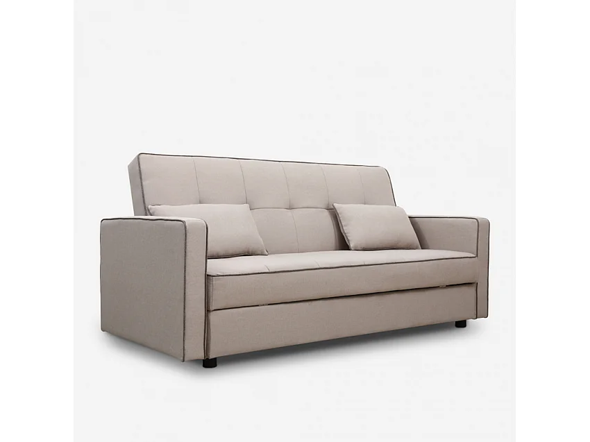 Divano letto 2 posti clic-clac tessuto contenitore 185 x 90 Roverella
