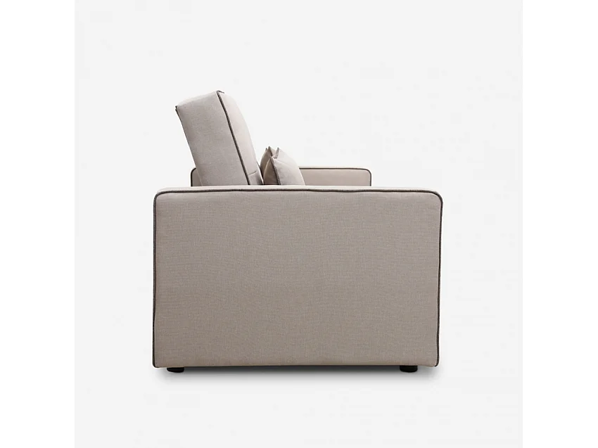 Sofá cama clásico 2 plazas en tejido con contenedor Zalto - Beige