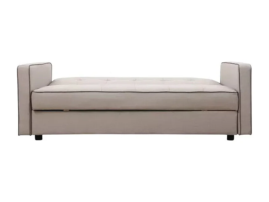 Sofá cama clásico 2 plazas en tejido con contenedor Zalto - Beige