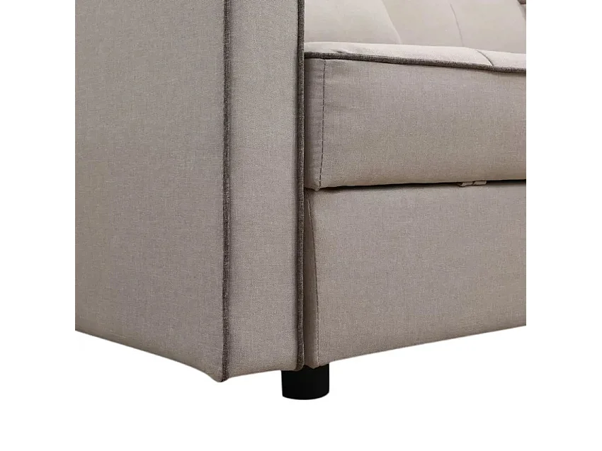 Sofá cama clásico 2 plazas en tejido con contenedor Zalto - Beige