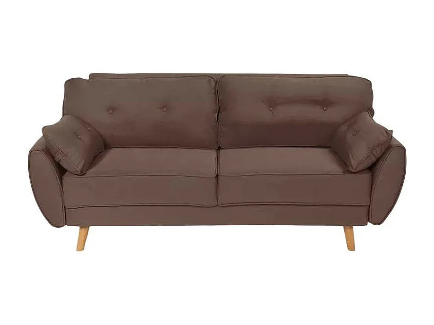 Sofá cama reclinable de diseño nórdico clic clac 3 plazas en tejido Fortaleza - Marrón