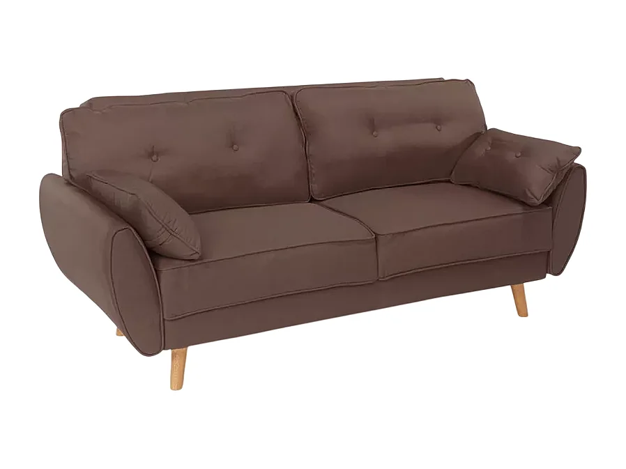 Sofá cama reclinable de diseño nórdico clic clac 3 plazas en tejido Fortaleza - Marrón