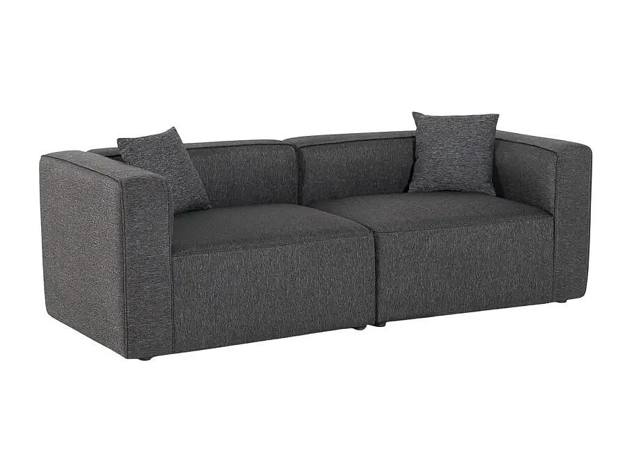 Sofá de 3 plazas modular de tela moderno para el salón Neko - Gris Oscuro