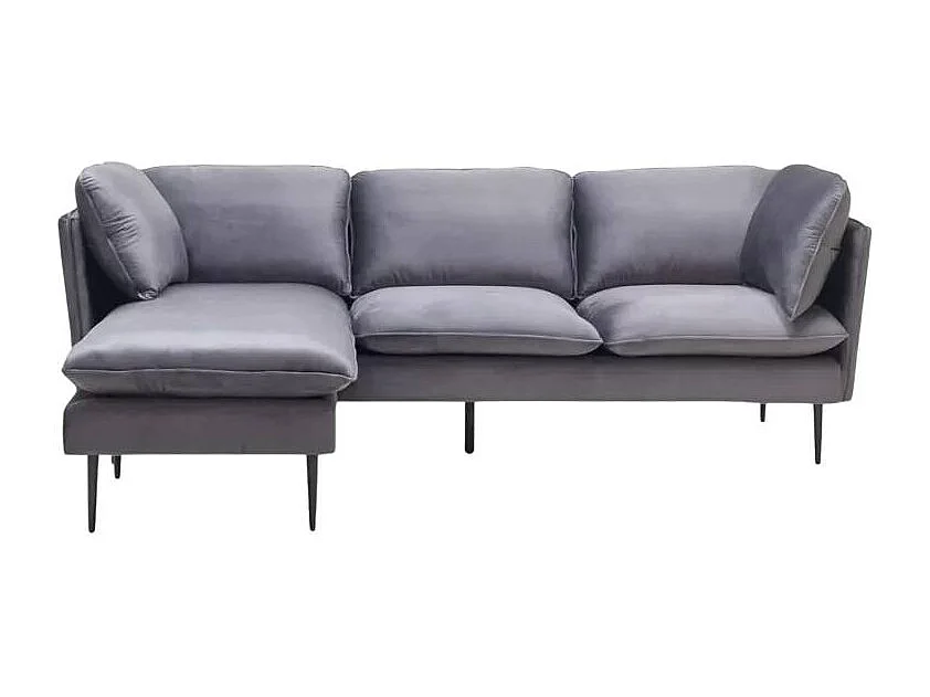 Divano ad angolo 3 posti modulabile grigio piedi neri Cinnamomum