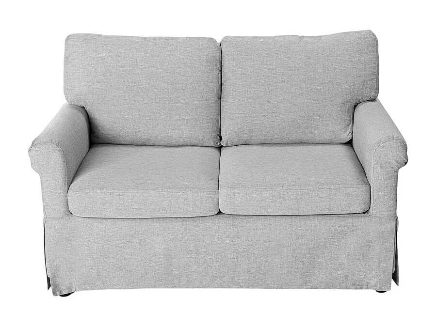 Sofá de 2 plazas de diseño clásico moderno para salones y salas de estar en tejido Epoque - Gris claro