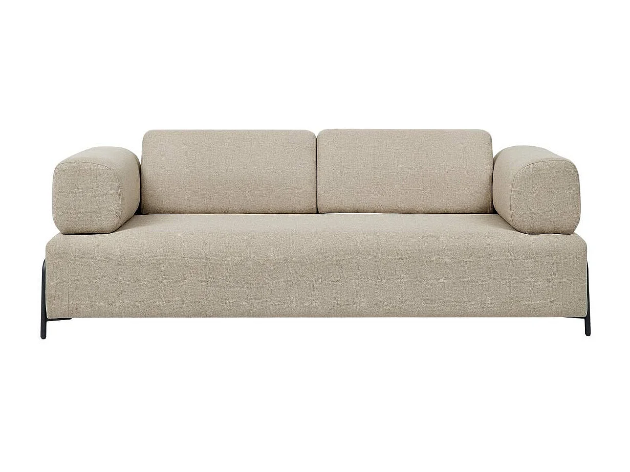 Sofá modular de 3 plazas de diseño moderno por módulos con mesitas Diadema - Beige