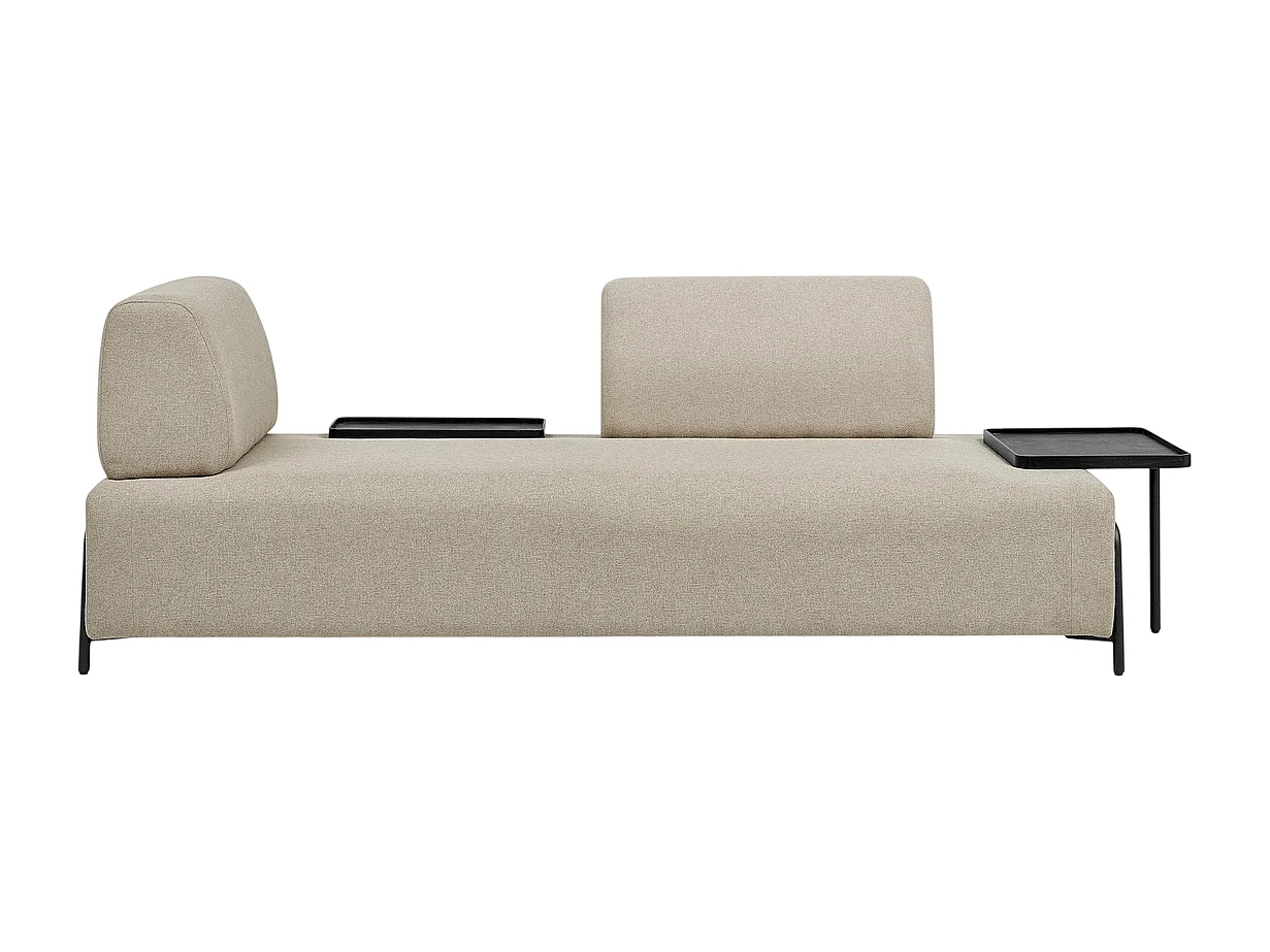 Sofá modular de 3 plazas de diseño moderno por módulos con mesitas Diadema - Beige