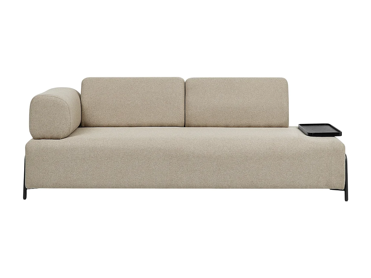 Sofá modular de 3 plazas de diseño moderno por módulos con mesitas Diadema - Beige