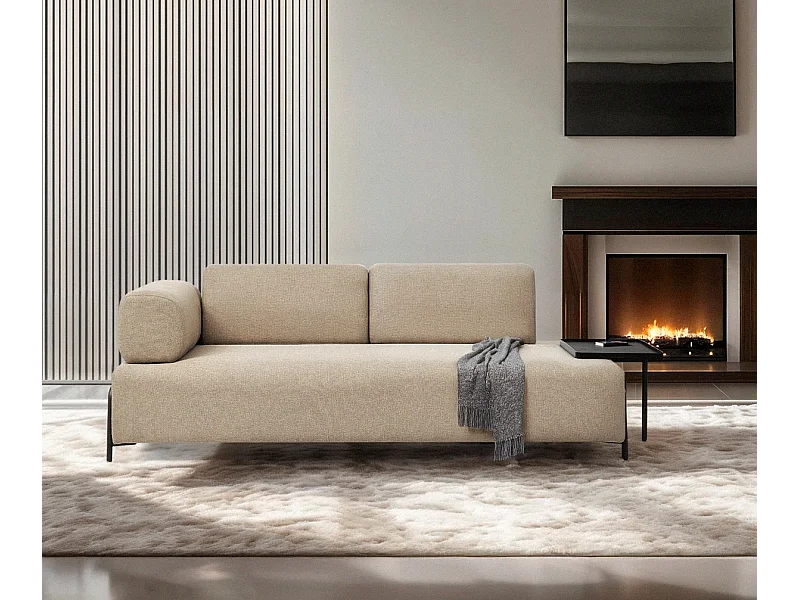 Sofá modular de 3 plazas de diseño moderno por módulos con mesitas Diadema - Beige