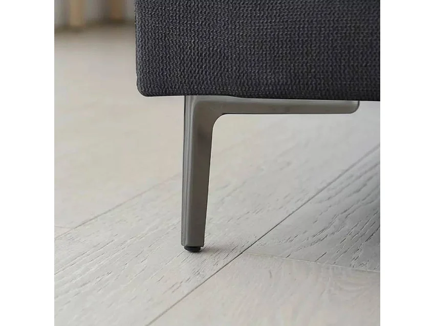 Sofá 3 plazas 200 cm tela salón moderno patas metálicas Boray. - Negro