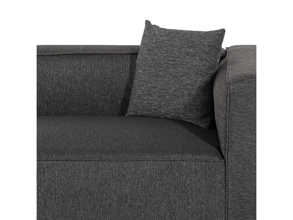 Canapé modulaire 3 places en tissu modulable avec méridienne d'angle Lorys - Gris foncé