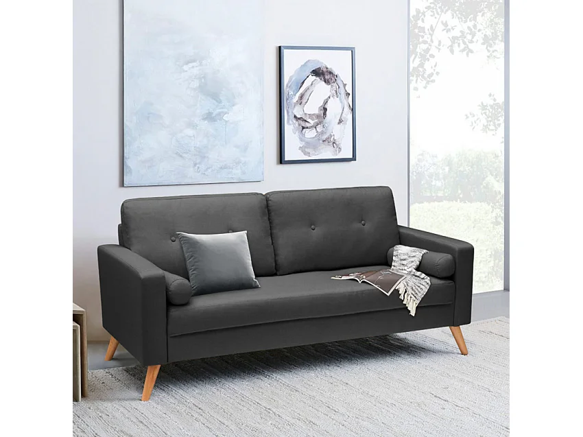 Divano 3 posti stile scandinavo moderno tessuto confortevole Thuja