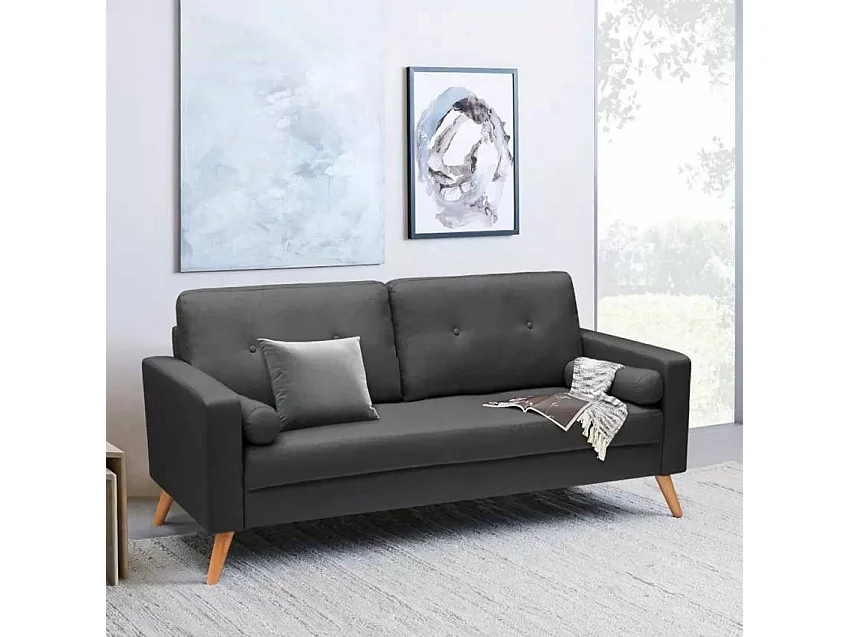 Divano 3 posti stile scandinavo moderno tessuto confortevole Thuja