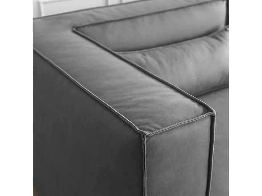 Canapé 3 places modulable et moderne en tissu avec méridienne pour salon Solv