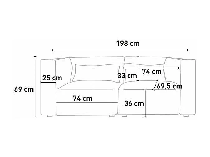 Divano 2 posti confortevole design moderno in tessuto Corniolo