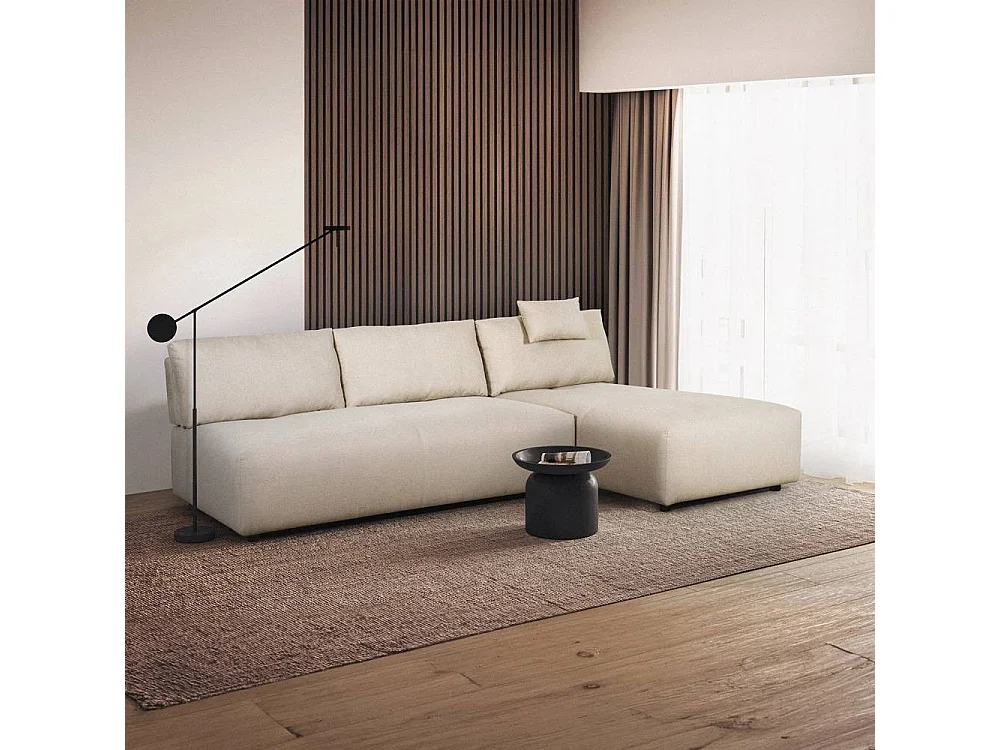 Divano ad angolo modulare 3 posti beige chaise longue Pino marittimo