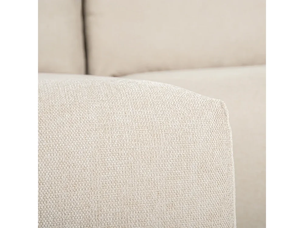 Canapé d'angle 3 places beige avec méridienne modulaire Mozy