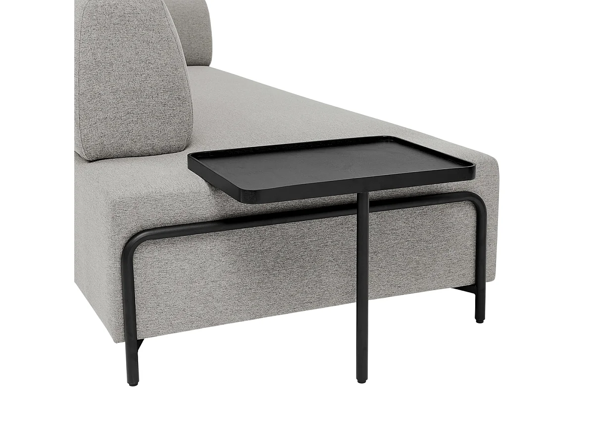 Canapé 3 places design moderne modulable avec tables basses Diadema - Gris clair
