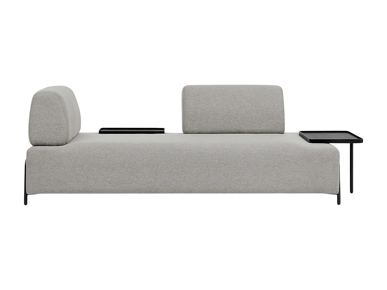 Sofa modular 3-Sitzer modernes Design mit Beistelltischen Diadema - Hellgrau