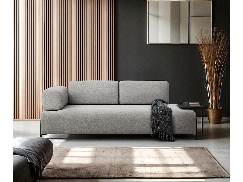Sofa modular 3-Sitzer modernes Design mit Beistelltischen Diadema - Hellgrau
