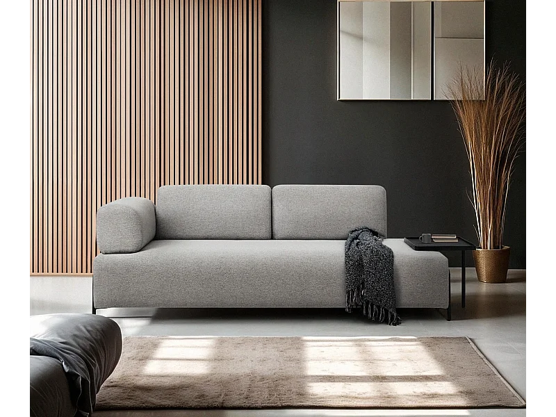 Divano moderno modulare 3 posti con tavolini integrati Carrubo