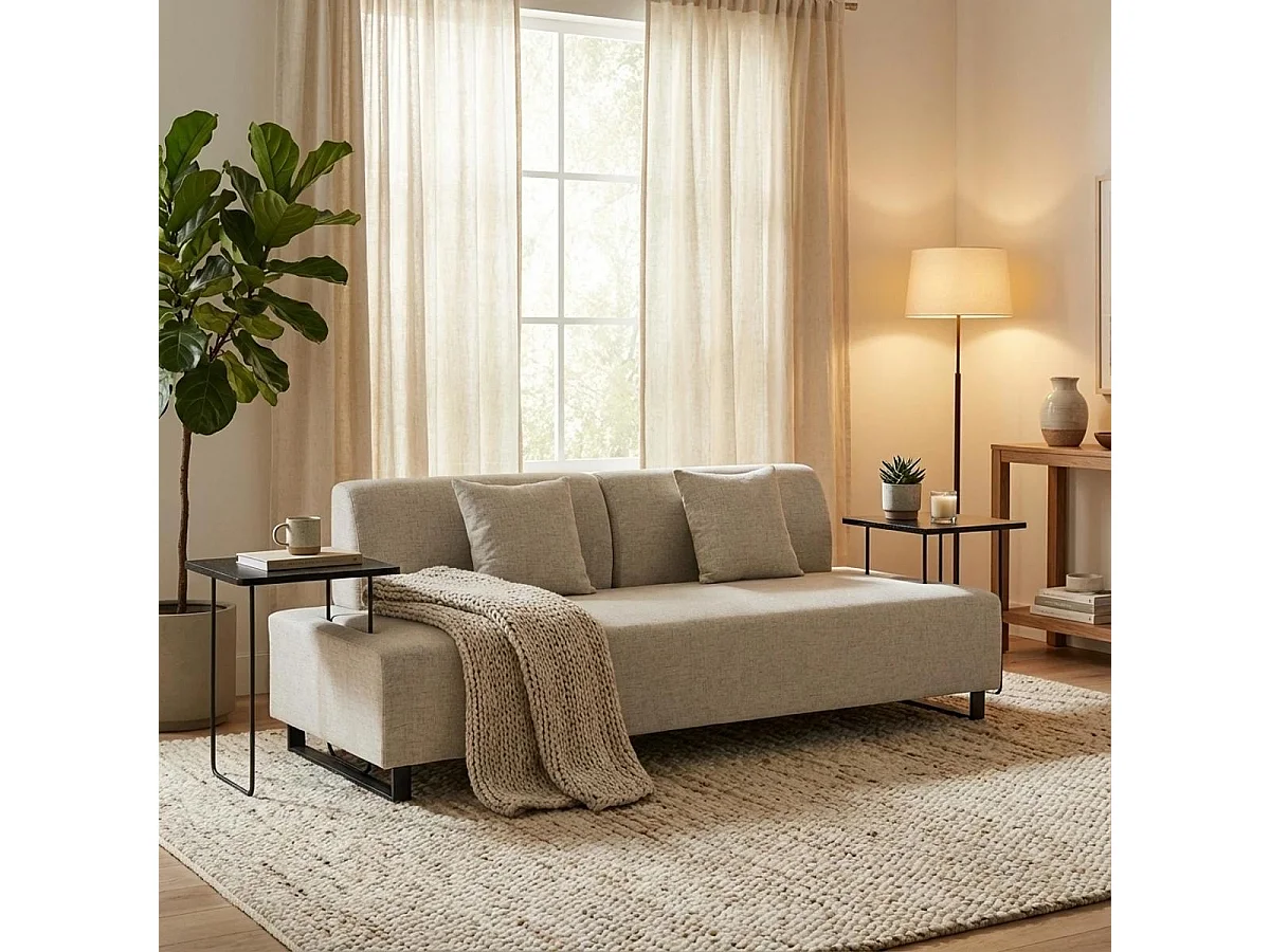 Canapé 3 places modulable avec coussins tables basses modulaires Salus