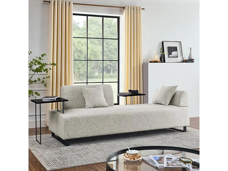 Sofa 3-Sitzer mit Kissen und modularen Tischen Salus