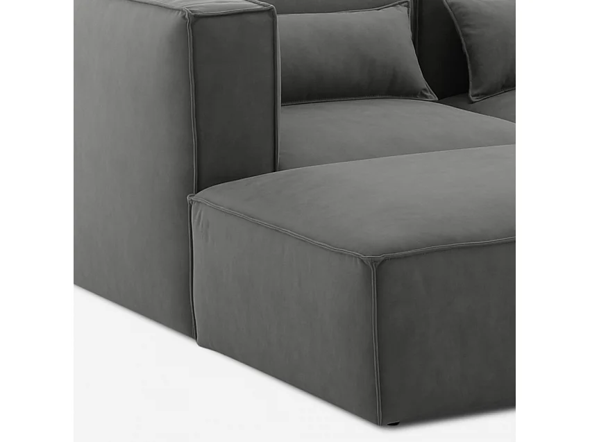 Modernes modulares 2-Sitzer-Sofa aus Stoff mit Ottomane Solv