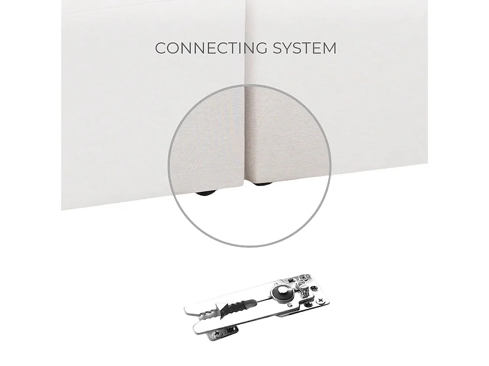 Sofá esquinero modular de 3 plazas con chaise longue modular de tela Rylos - Gris Oscuro