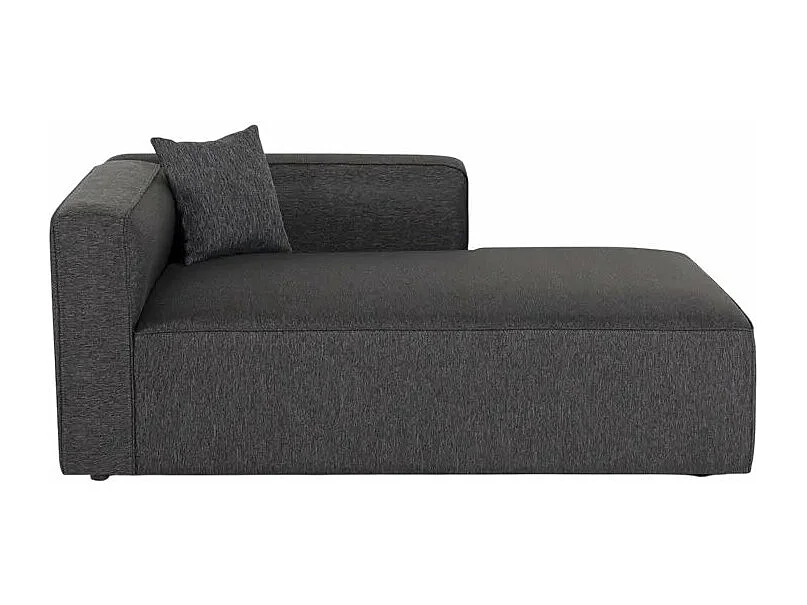Sofá esquinero modular de 3 plazas con chaise longue modular de tela Rylos - Gris Oscuro