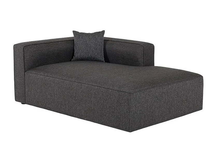 Sofá esquinero modular de 3 plazas con chaise longue modular de tela Rylos - Gris Oscuro
