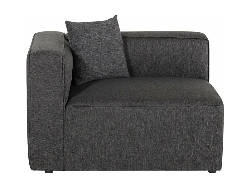 Sofá esquinero modular de 3 plazas con chaise longue modular de tela Rylos - Gris Oscuro