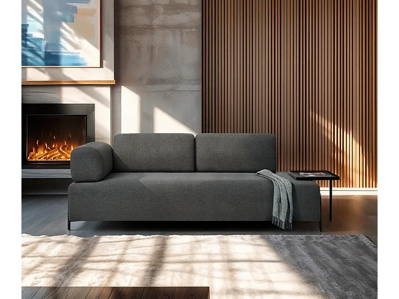 Divano moderno modulare 3 posti con tavolini integrati Carrubo