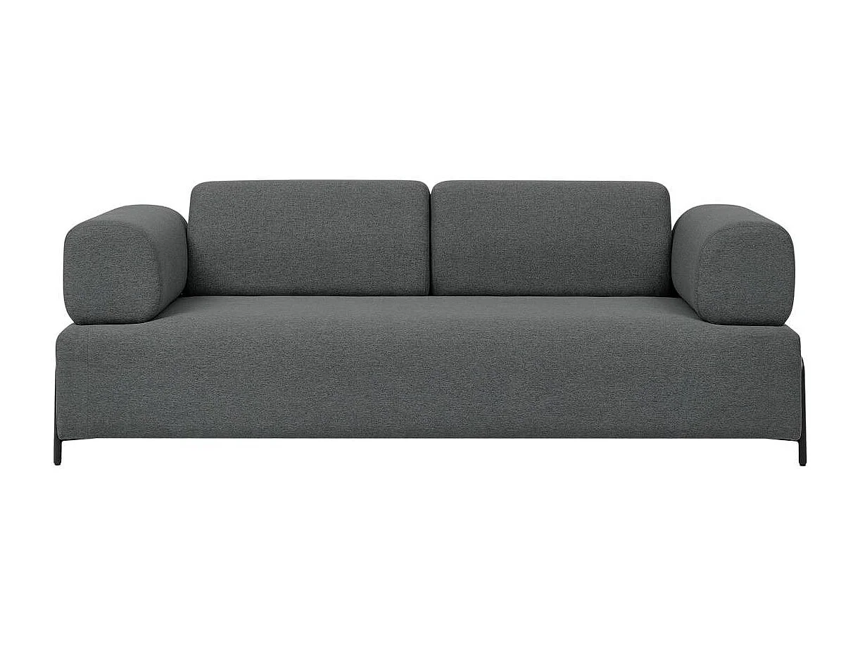 Canapé 3 places design moderne modulable avec tables basses Diadema - Gris foncé