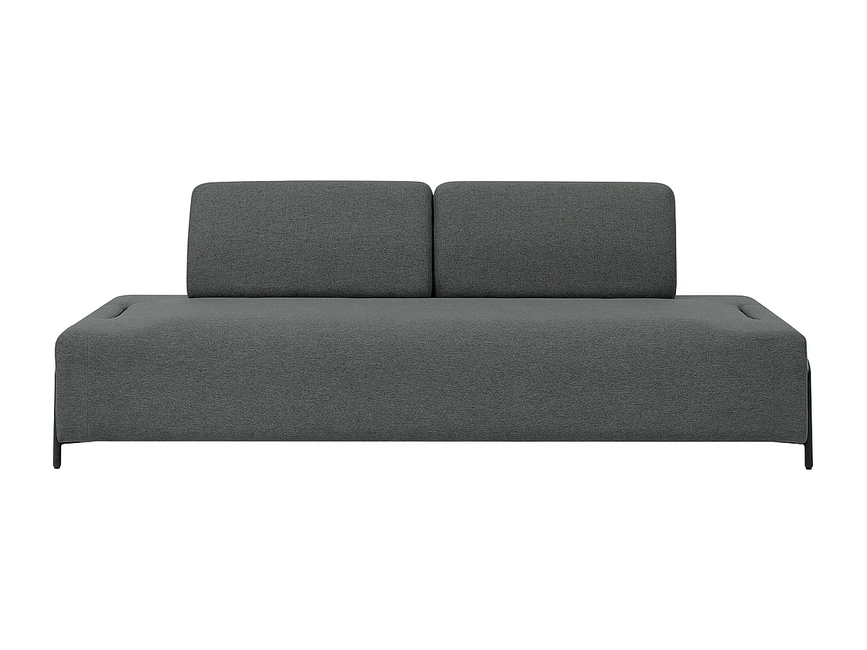 Canapé 3 places design moderne modulable avec tables basses Diadema - Gris foncé