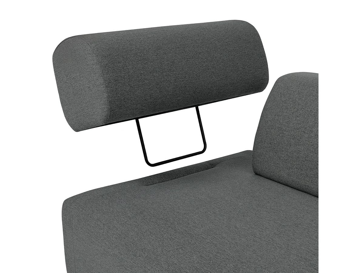 Canapé 3 places design moderne modulable avec tables basses Diadema - Gris foncé