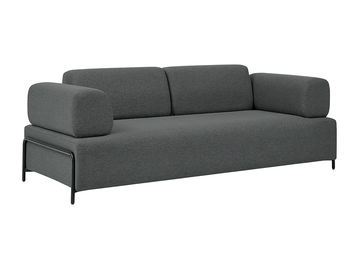 Sofa modular 3-Sitzer modernes Design mit Beistelltischen Diadema - Dunkel Grau
