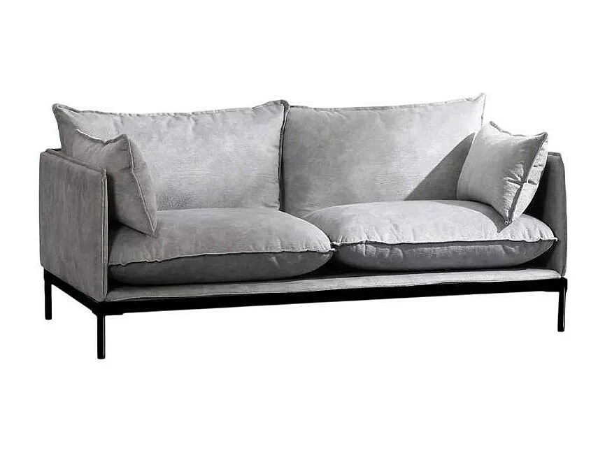 Sofá para el salón de 2 plazas moderno de tela gris tapizado Bonn