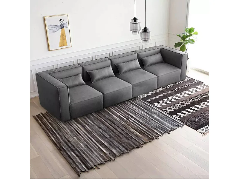 Sofá 4 plazas modular seccional moderno de tela Solv