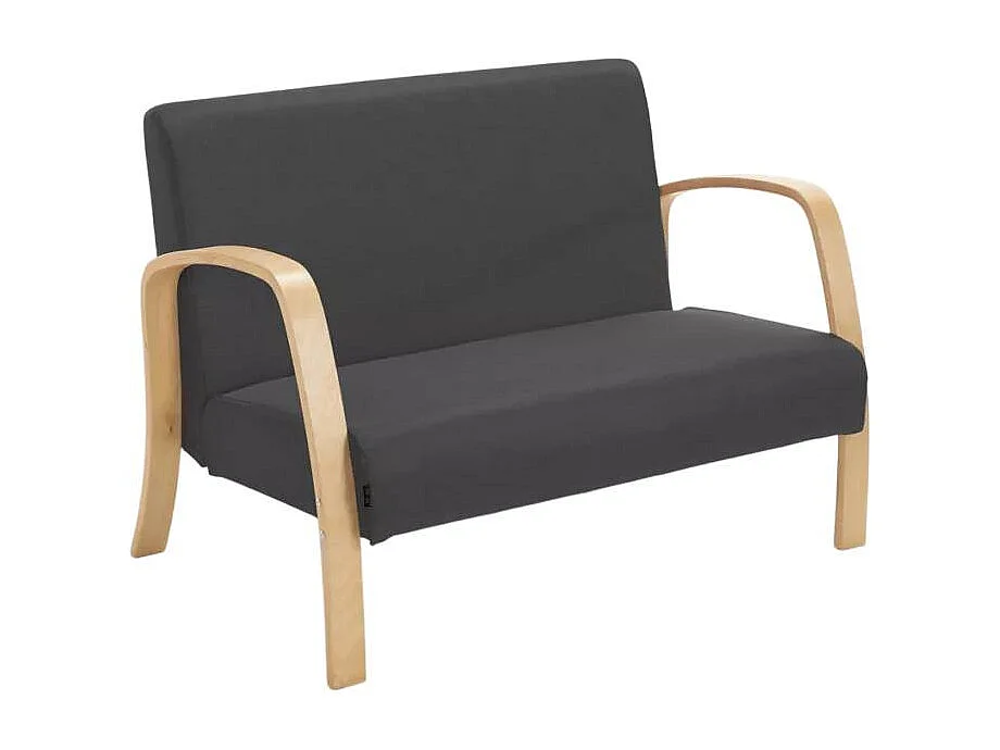Sofá de madera y tela para sala de espera y estudio de diseño Esbjerg - Gris Oscuro