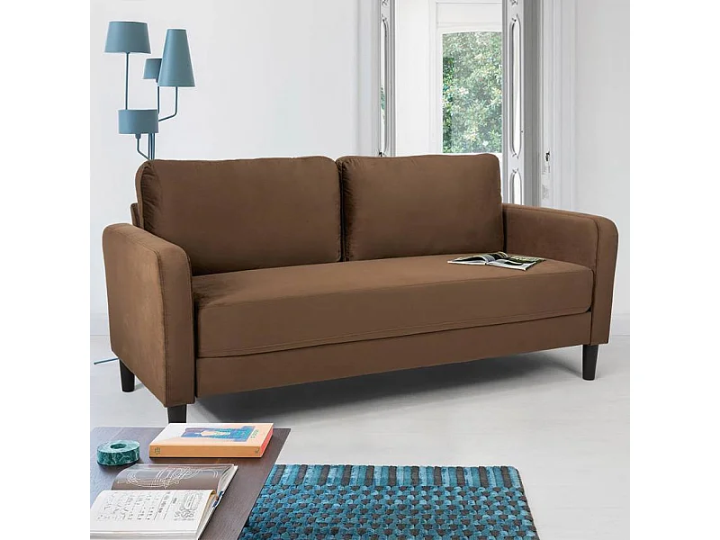 Divano 3 posti design moderno in tessuto camere salotti Lagerstroemia