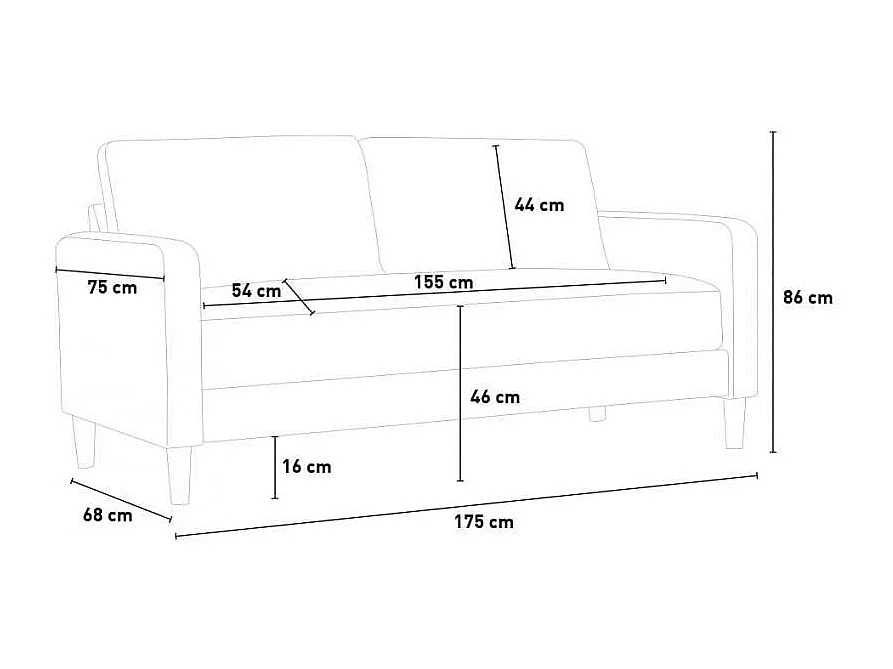 Divano 3 posti design moderno in tessuto camere salotti Lagerstroemia