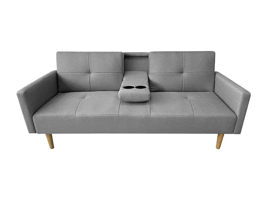 Schlafsofa 2-Sitzer nordischer Stil mit Armlehne Getränkehalter Donum