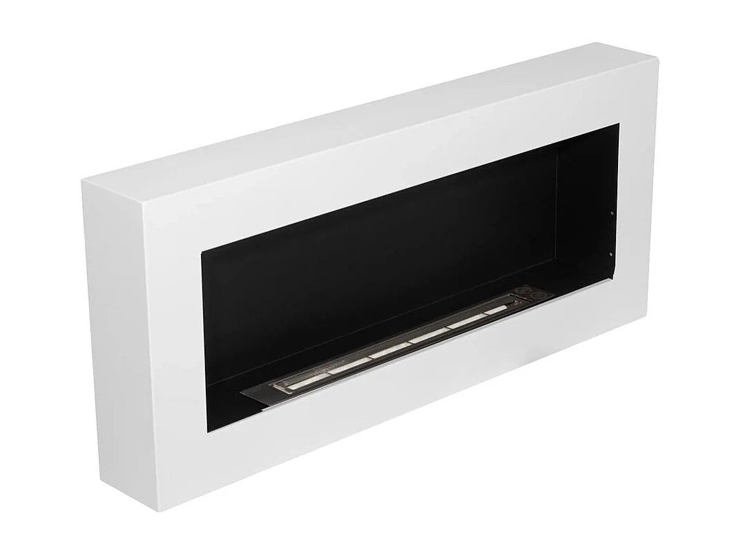 Cheminée bioéthanol murale Siena blanche L 90 x P 12 x H 40