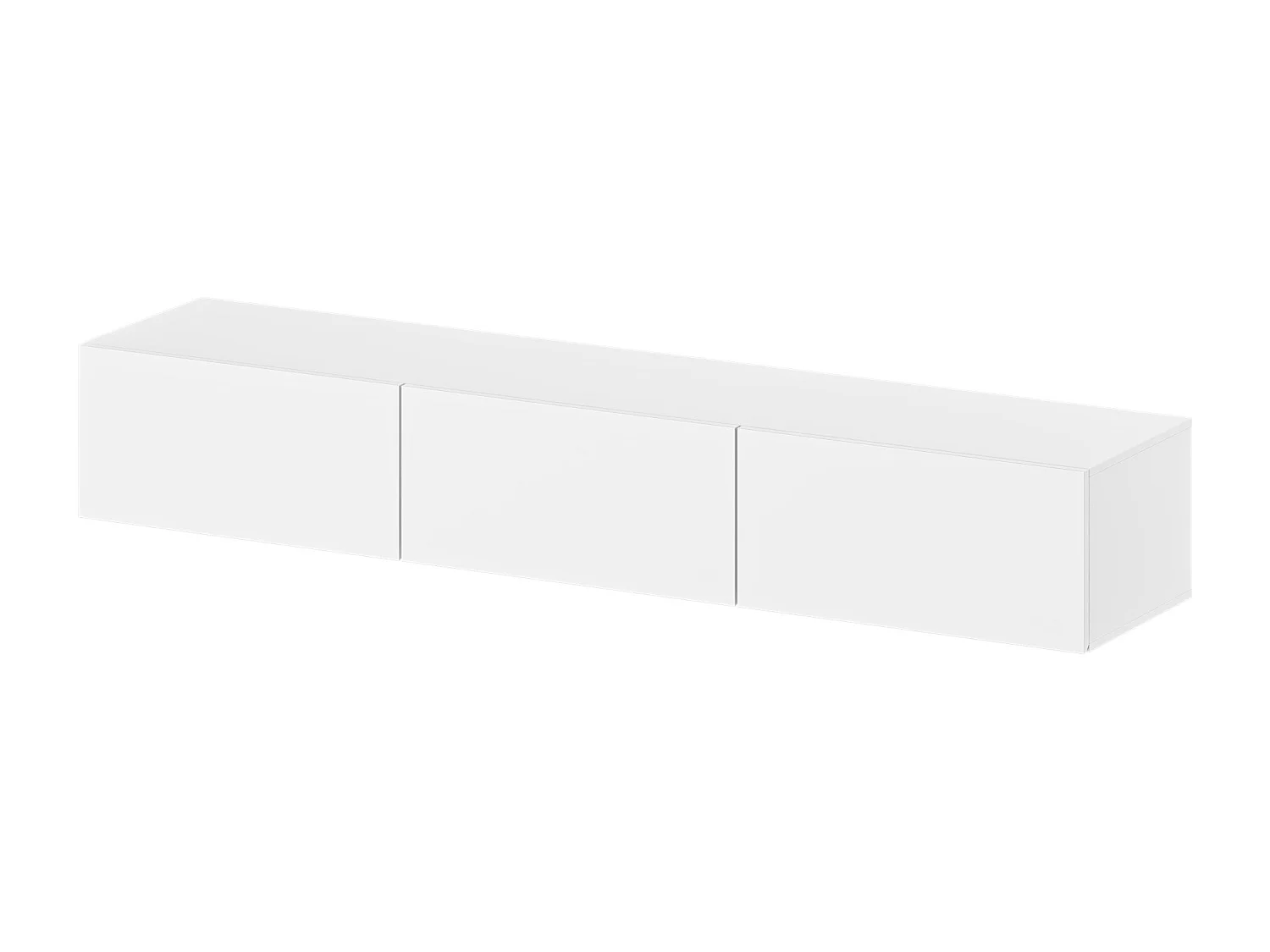 Meuble TV Mural avec 3 Tiroirs pour Salon, Meuble Bas Suspendu à Lumière LED Réglable, 160 x 35 x25cm, Blanc Brillant
