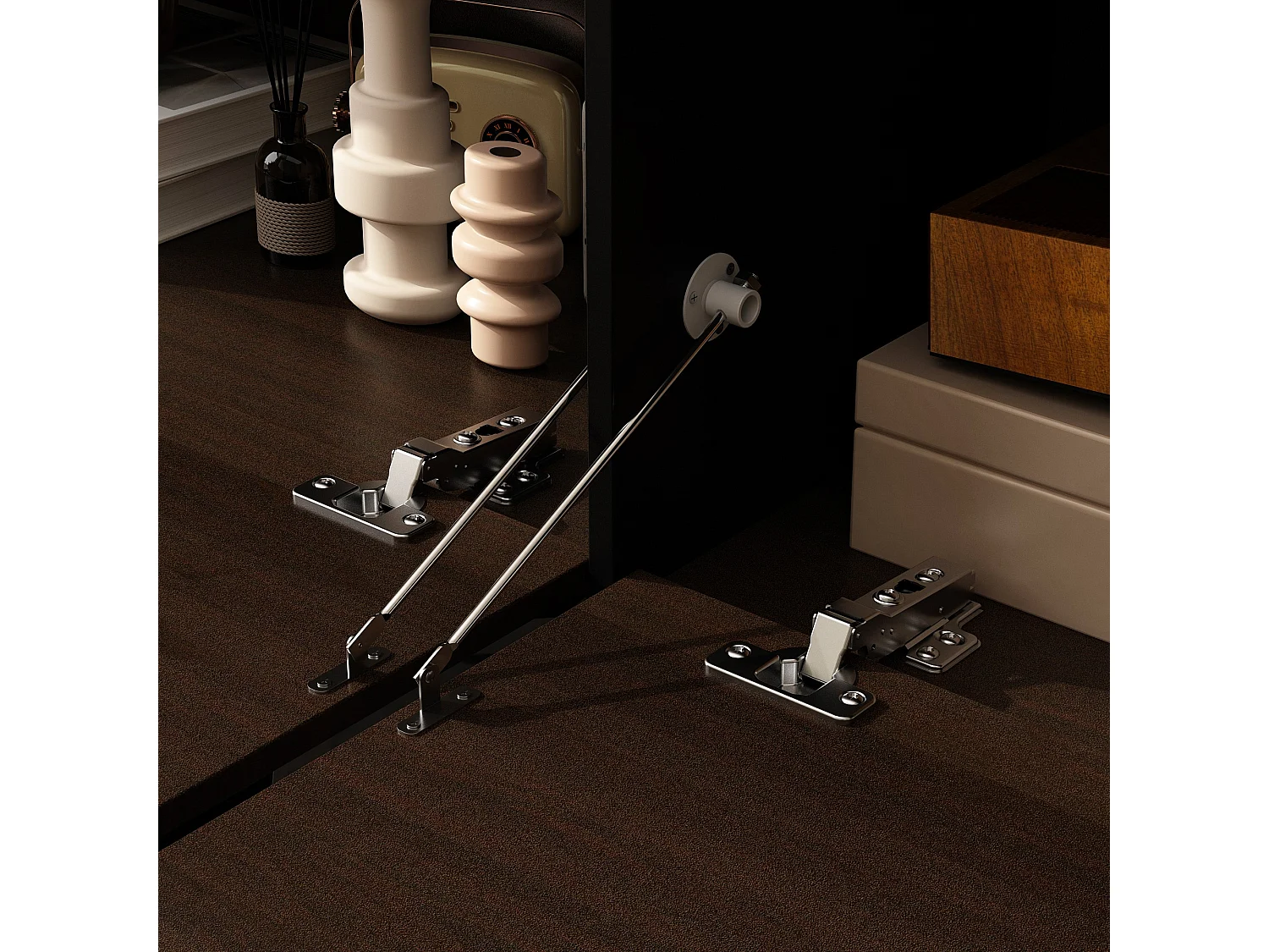 Meuble TV,support TV,Meuble bas,3 tiroirs,compartiments ouverts,182x29x38cm,Marron