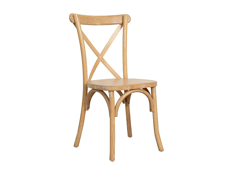 BISCOTTINI - Chaise Harmonie - Bois de frêne massif avec finition naturelle - Chaise de bistrot - Chaise de jardin - Chaise de cuisine - 42x43x88 cm