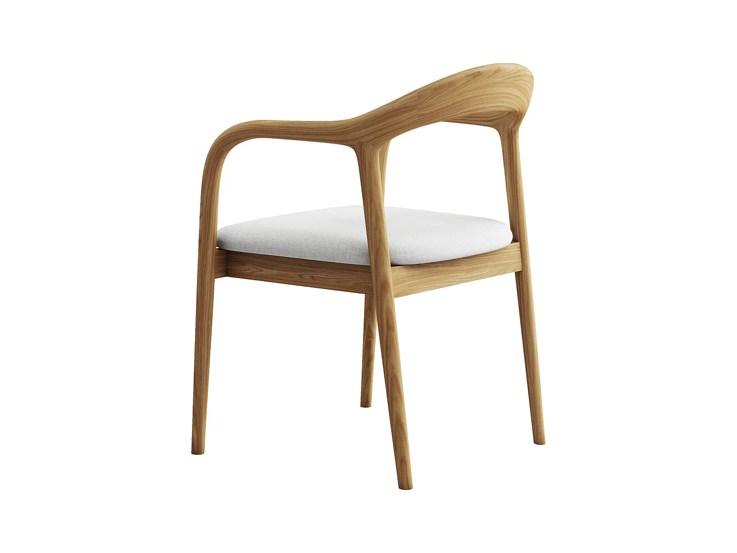 TITO-Fauteuil de table en Frêne et Lin naturel Ecru (x2)